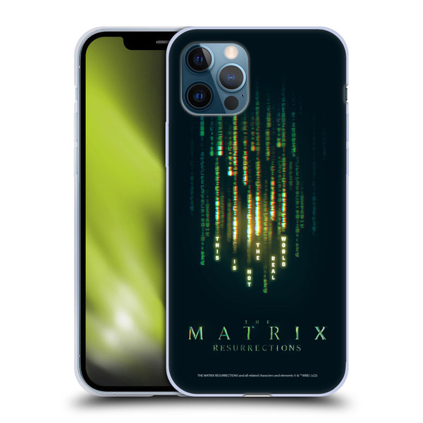 The Matrix Resurrections Key Art This Is Not The Real World Soft Gel Case for Apple iPhone 12 / iPhone 12 Pro