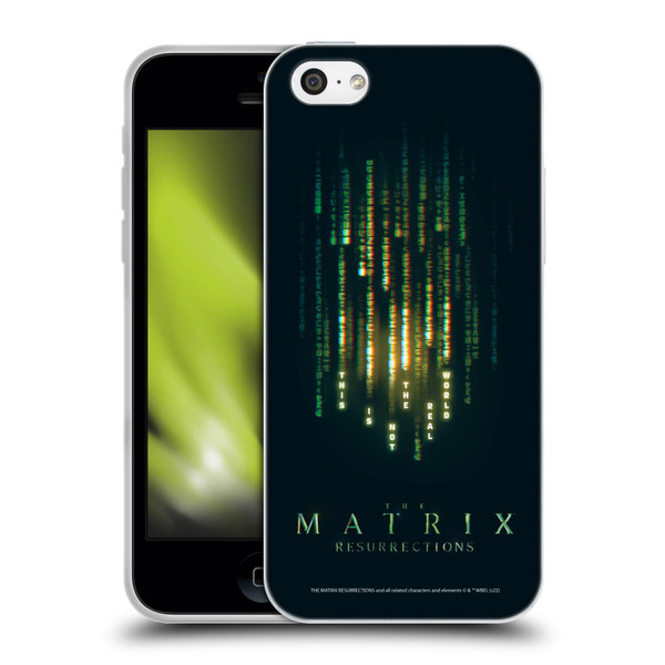 The Matrix Resurrections Key Art This Is Not The Real World Soft Gel Case for Apple iPhone 5c
