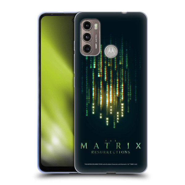 The Matrix Resurrections Key Art This Is Not The Real World Soft Gel Case for Motorola Moto G60 / Moto G40 Fusion