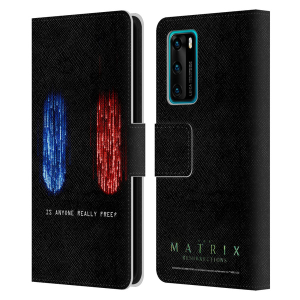The Matrix Resurrections Key Art Is Anyone Really Free Leather Book Wallet Case Cover For Huawei P40 5G