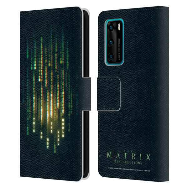 The Matrix Resurrections Key Art This Is Not The Real World Leather Book Wallet Case Cover For Huawei P40 5G