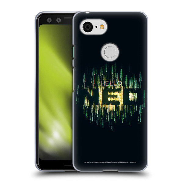 The Matrix Resurrections Key Art Hello Neo Soft Gel Case for Google Pixel 3