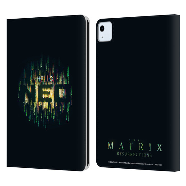 The Matrix Resurrections Key Art Hello Neo Leather Book Wallet Case Cover For Apple iPad Air 2020 / 2022