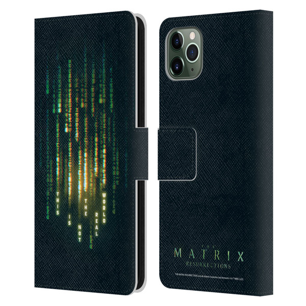 The Matrix Resurrections Key Art This Is Not The Real World Leather Book Wallet Case Cover For Apple iPhone 11 Pro Max