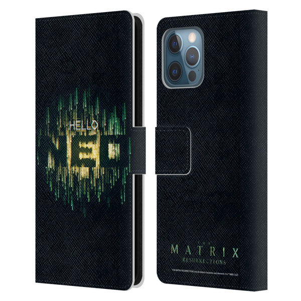 The Matrix Resurrections Key Art Hello Neo Leather Book Wallet Case Cover For Apple iPhone 12 Pro Max