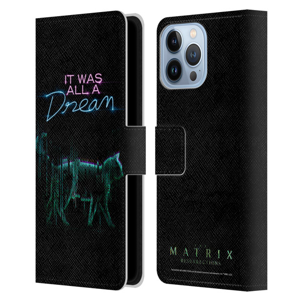 The Matrix Resurrections Key Art It Was All A Dream Leather Book Wallet Case Cover For Apple iPhone 13 Pro Max