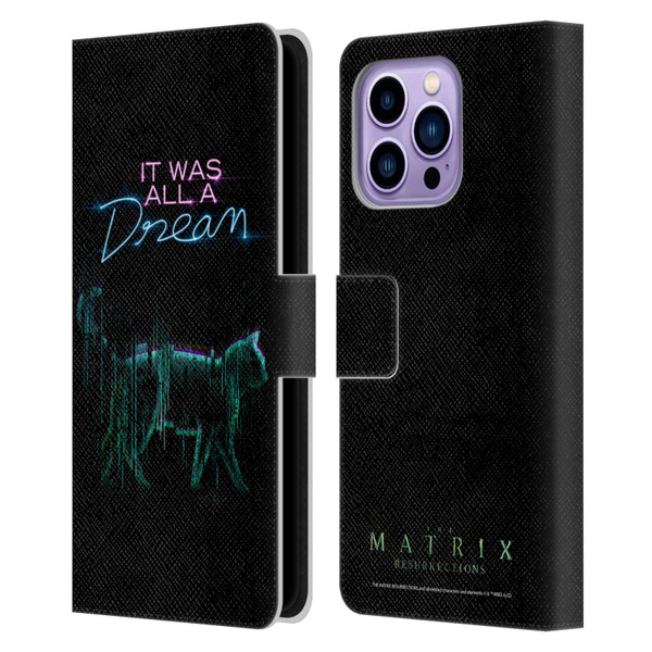 The Matrix Resurrections Key Art It Was All A Dream Leather Book Wallet Case Cover For Apple iPhone 14 Pro Max