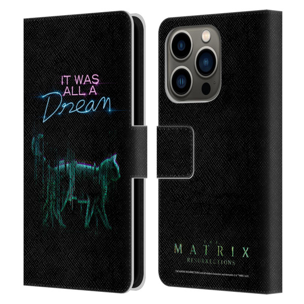 The Matrix Resurrections Key Art It Was All A Dream Leather Book Wallet Case Cover For Apple iPhone 14 Pro