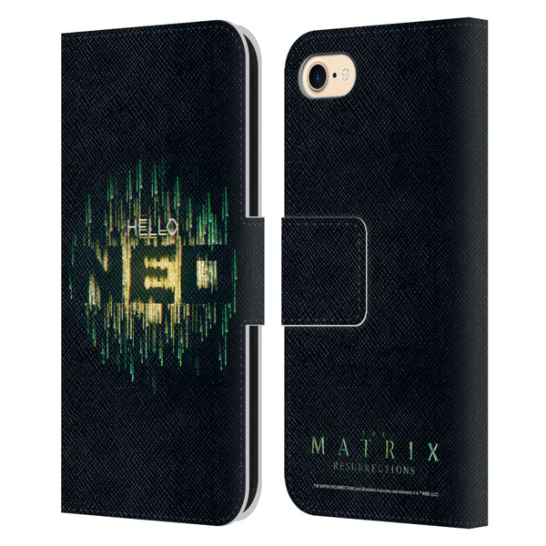 The Matrix Resurrections Key Art Hello Neo Leather Book Wallet Case Cover For Apple iPhone 7 / 8 / SE 2020 & 2022