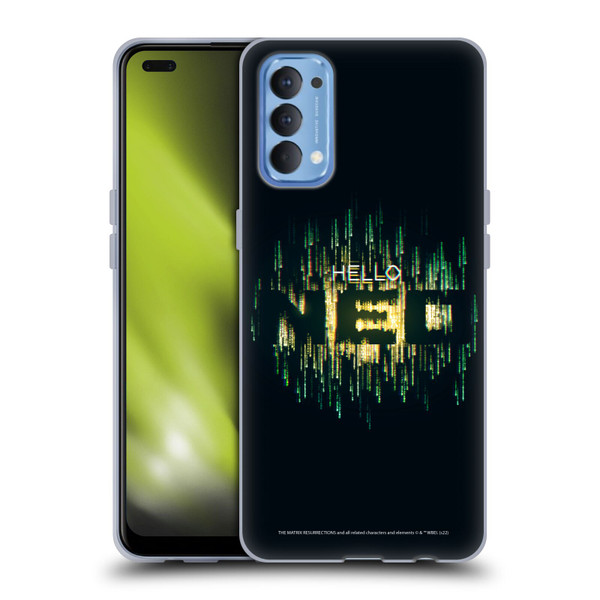 The Matrix Resurrections Key Art Hello Neo Soft Gel Case for OPPO Reno 4 5G