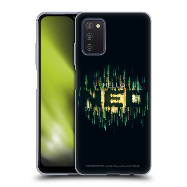 The Matrix Resurrections Key Art Hello Neo Soft Gel Case for Samsung Galaxy A03s (2021)