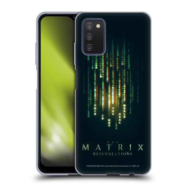 The Matrix Resurrections Key Art This Is Not The Real World Soft Gel Case for Samsung Galaxy A03s (2021)