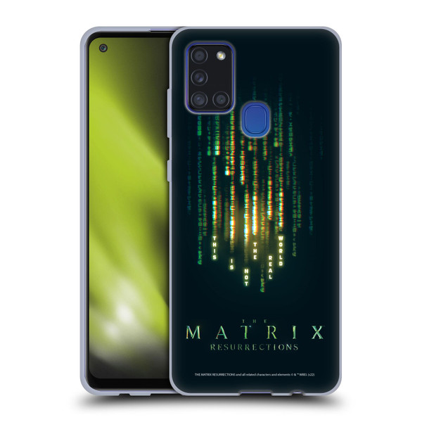 The Matrix Resurrections Key Art This Is Not The Real World Soft Gel Case for Samsung Galaxy A21s (2020)