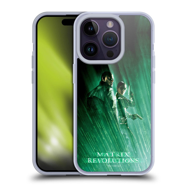 The Matrix Revolutions Key Art Morpheus Trinity Soft Gel Case for Apple iPhone 14 Pro