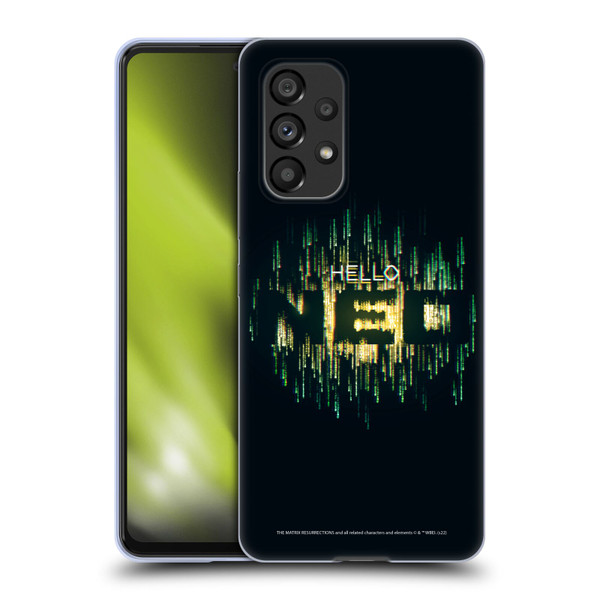 The Matrix Resurrections Key Art Hello Neo Soft Gel Case for Samsung Galaxy A53 5G (2022)