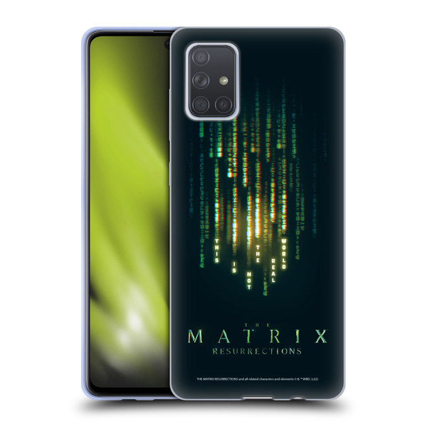 The Matrix Resurrections Key Art This Is Not The Real World Soft Gel Case for Samsung Galaxy A71 (2019)