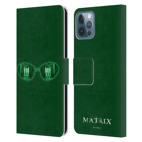 The Matrix Key Art Glass Leather Book Wallet Case Cover For Apple iPhone 12 / iPhone 12 Pro