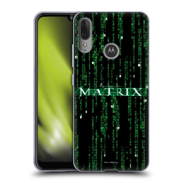 The Matrix Key Art Codes Soft Gel Case for Motorola Moto E6 Plus