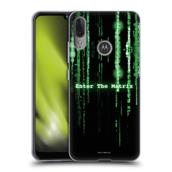 The Matrix Key Art Enter The Matrix Soft Gel Case for Motorola Moto E6 Plus