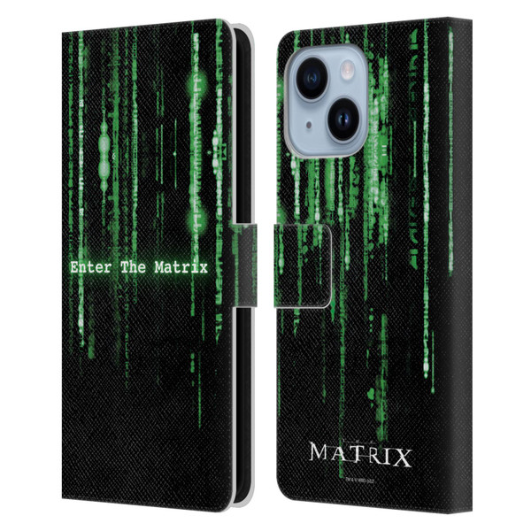 The Matrix Key Art Enter The Matrix Leather Book Wallet Case Cover For Apple iPhone 14 Plus