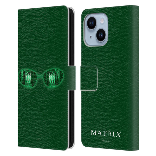 The Matrix Key Art Glass Leather Book Wallet Case Cover For Apple iPhone 14 Plus