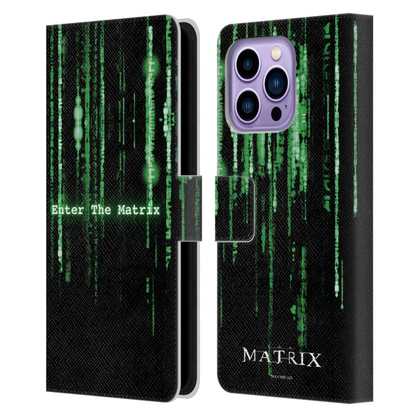 The Matrix Key Art Enter The Matrix Leather Book Wallet Case Cover For Apple iPhone 14 Pro Max