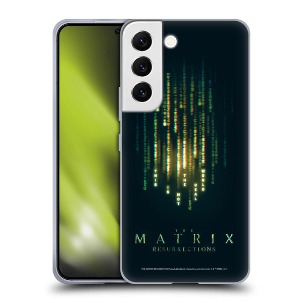 The Matrix Resurrections Key Art This Is Not The Real World Soft Gel Case for Samsung Galaxy S22 5G