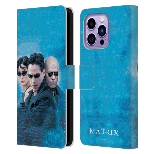 The Matrix Key Art Group 3 Leather Book Wallet Case Cover For Apple iPhone 14 Pro Max