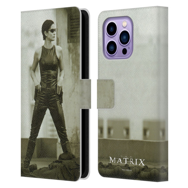 The Matrix Key Art Trinity Leather Book Wallet Case Cover For Apple iPhone 14 Pro Max