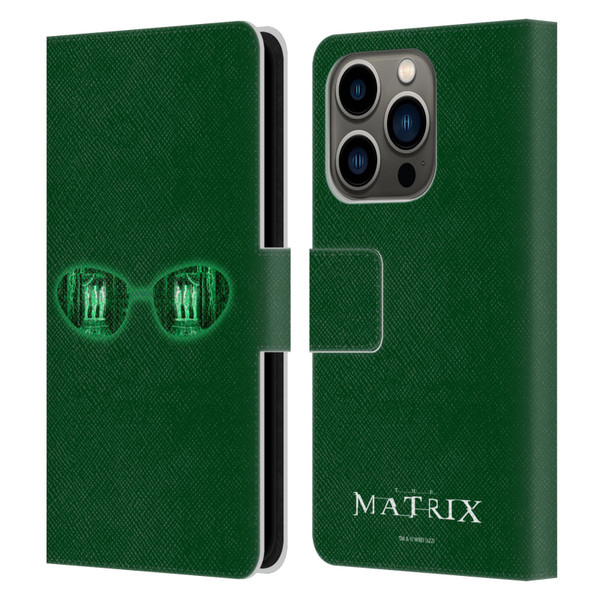The Matrix Key Art Glass Leather Book Wallet Case Cover For Apple iPhone 14 Pro