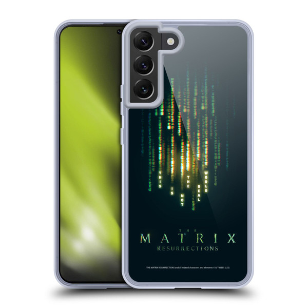 The Matrix Resurrections Key Art This Is Not The Real World Soft Gel Case for Samsung Galaxy S22+ 5G