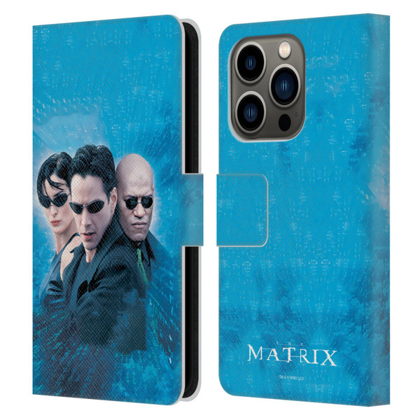 The Matrix Key Art Group 3 Leather Book Wallet Case Cover For Apple iPhone 14 Pro