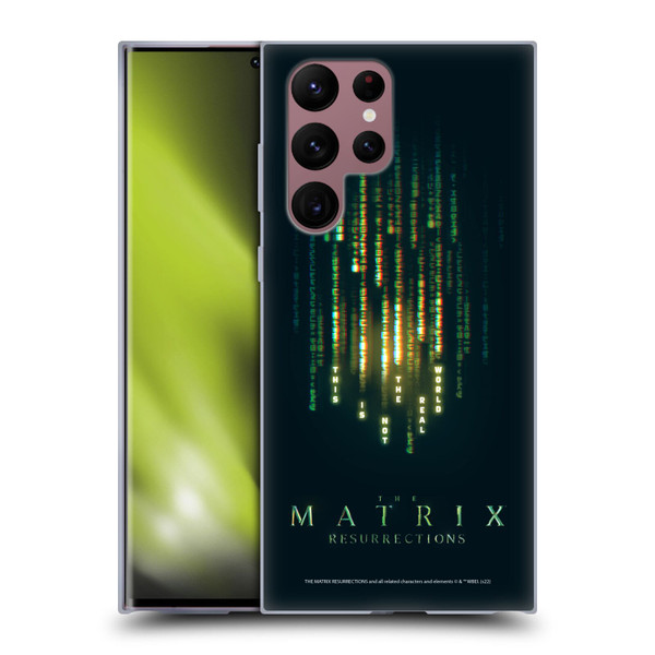 The Matrix Resurrections Key Art This Is Not The Real World Soft Gel Case for Samsung Galaxy S22 Ultra 5G