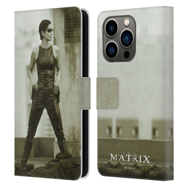 The Matrix Key Art Trinity Leather Book Wallet Case Cover For Apple iPhone 14 Pro