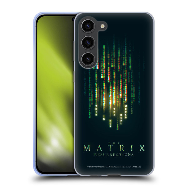 The Matrix Resurrections Key Art This Is Not The Real World Soft Gel Case for Samsung Galaxy S23+ 5G