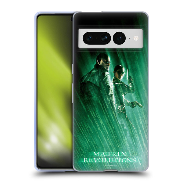 The Matrix Revolutions Key Art Morpheus Trinity Soft Gel Case for Google Pixel 7 Pro