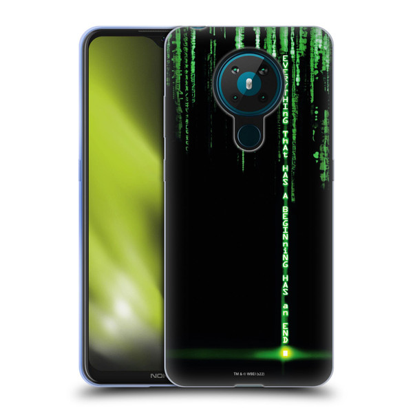 The Matrix Revolutions Key Art Everything That Has Beginning Soft Gel Case for Nokia 5.3
