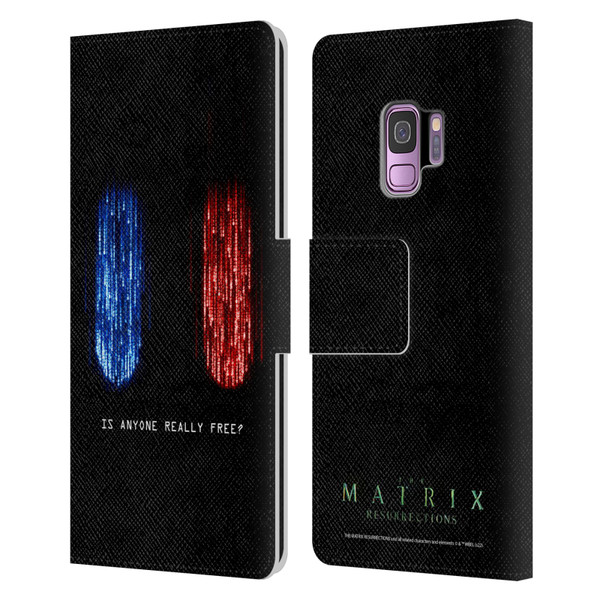 The Matrix Resurrections Key Art Is Anyone Really Free Leather Book Wallet Case Cover For Samsung Galaxy S9