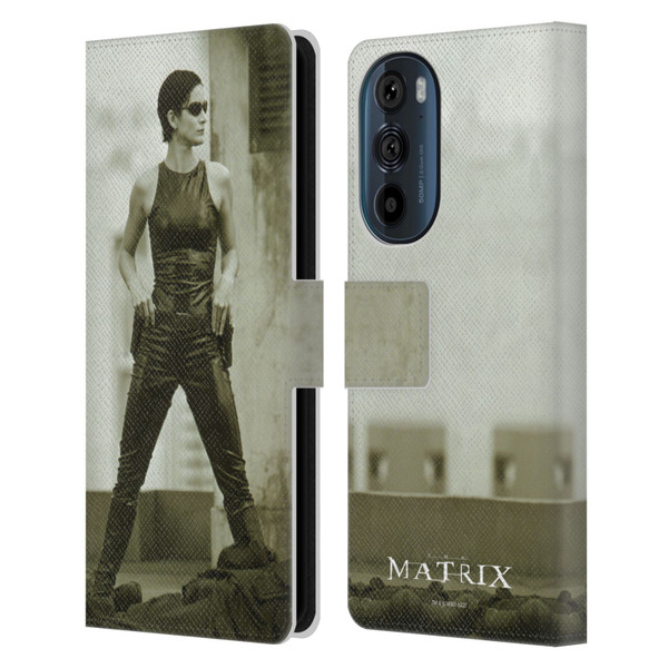 The Matrix Key Art Trinity Leather Book Wallet Case Cover For Motorola Edge 30