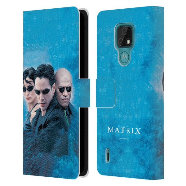 The Matrix Key Art Group 3 Leather Book Wallet Case Cover For Motorola Moto E7