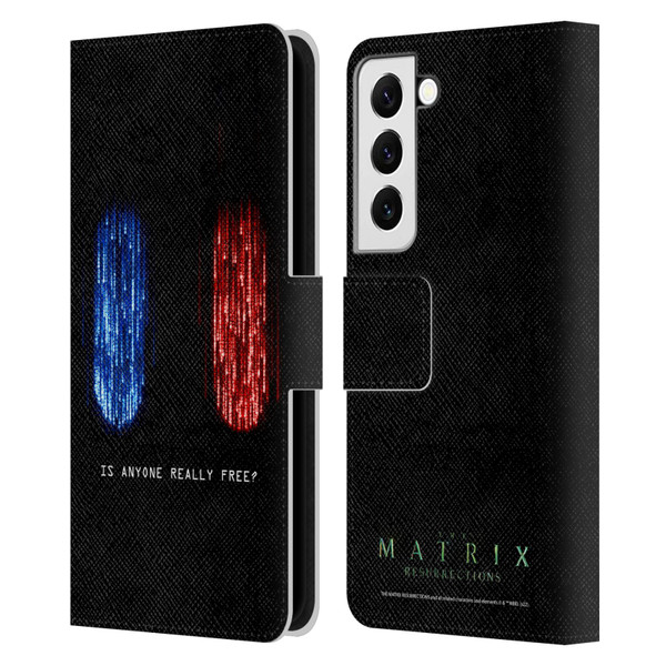 The Matrix Resurrections Key Art Is Anyone Really Free Leather Book Wallet Case Cover For Samsung Galaxy S22 5G