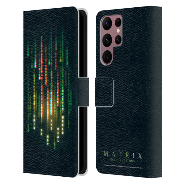 The Matrix Resurrections Key Art This Is Not The Real World Leather Book Wallet Case Cover For Samsung Galaxy S22 Ultra 5G