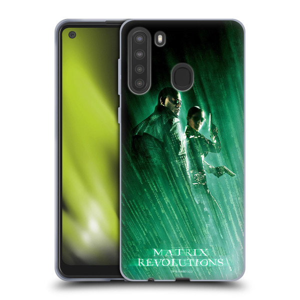The Matrix Revolutions Key Art Morpheus Trinity Soft Gel Case for Samsung Galaxy A21 (2020)