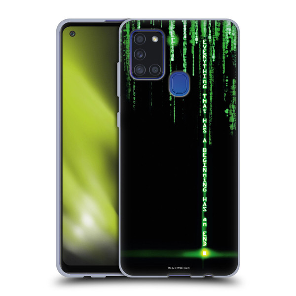 The Matrix Revolutions Key Art Everything That Has Beginning Soft Gel Case for Samsung Galaxy A21s (2020)