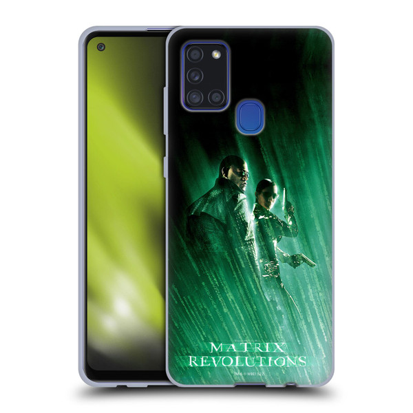 The Matrix Revolutions Key Art Morpheus Trinity Soft Gel Case for Samsung Galaxy A21s (2020)