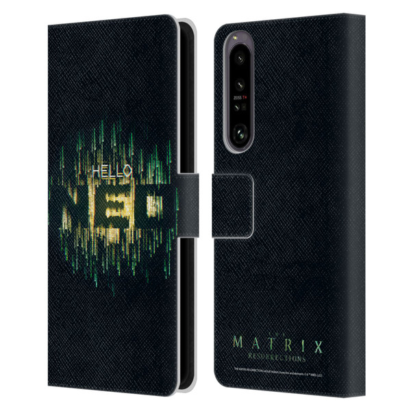 The Matrix Resurrections Key Art Hello Neo Leather Book Wallet Case Cover For Sony Xperia 1 IV