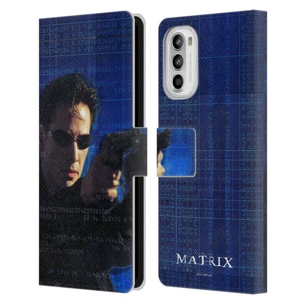 The Matrix Key Art Neo 1 Leather Book Wallet Case Cover For Motorola Moto G52