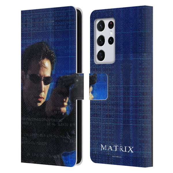 The Matrix Key Art Neo 1 Leather Book Wallet Case Cover For Samsung Galaxy S21 Ultra 5G