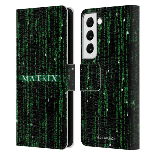 The Matrix Key Art Codes Leather Book Wallet Case Cover For Samsung Galaxy S22 5G