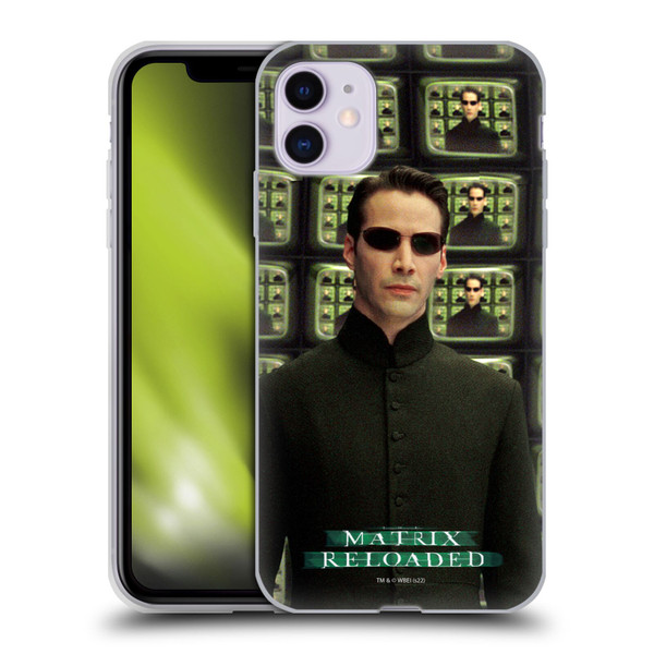 The Matrix Reloaded Key Art Neo 2 Soft Gel Case for Apple iPhone 11